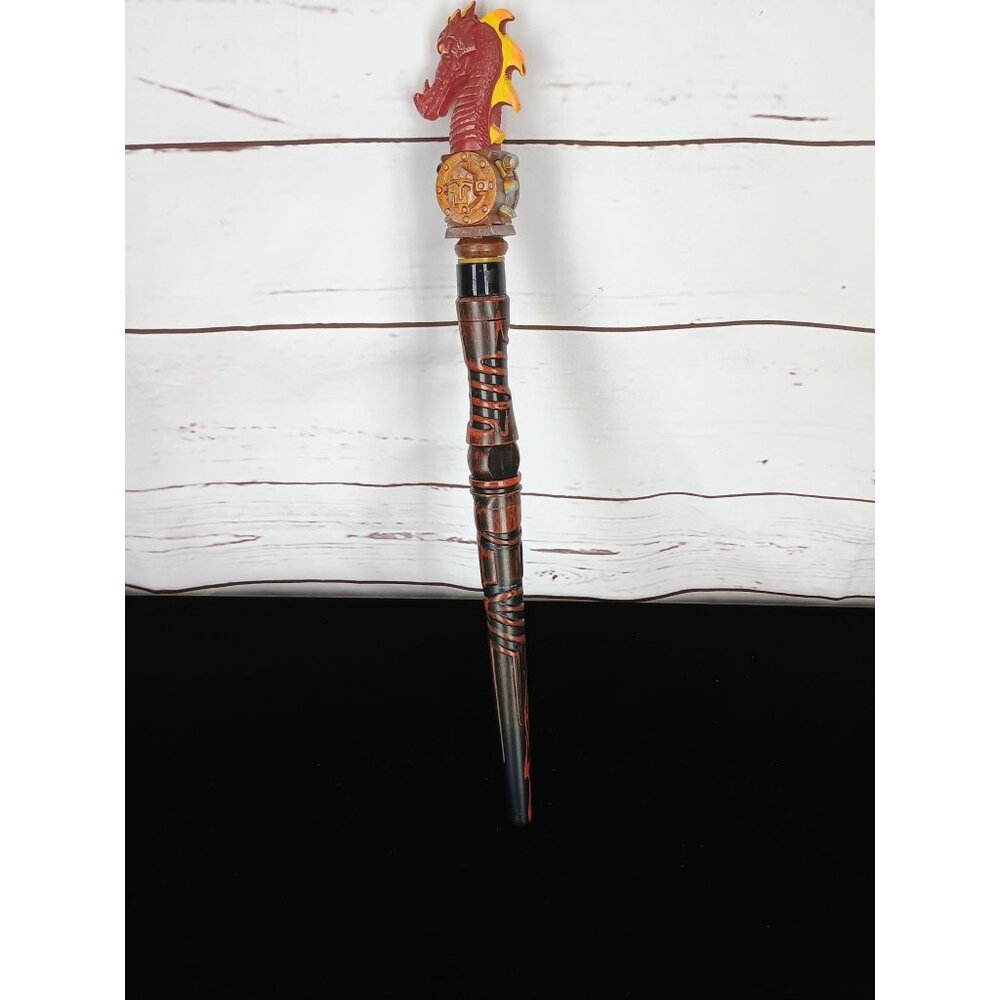 Magiquest Wand Creative Kingdom Red Black Gold Brown 2005 Dragon Scepter Game